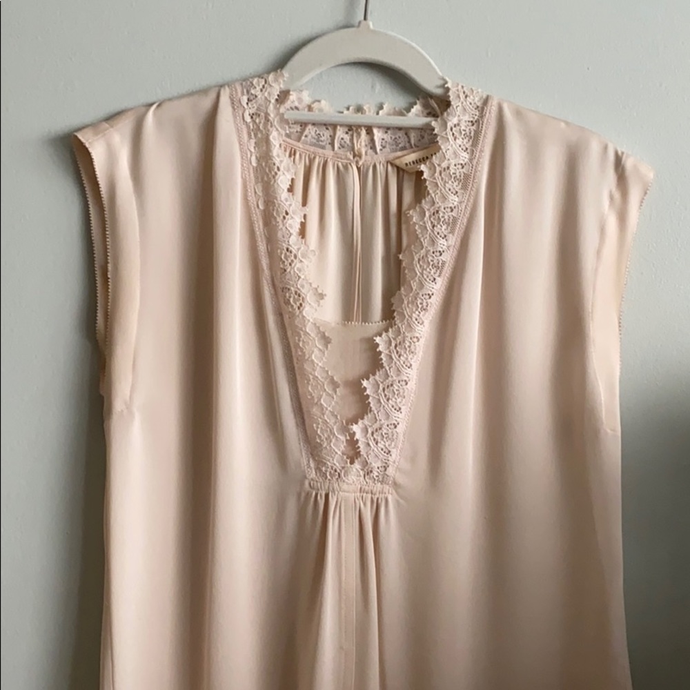 Rebecca Taylor Blouse Top Cap Sleeve 100% Silk
